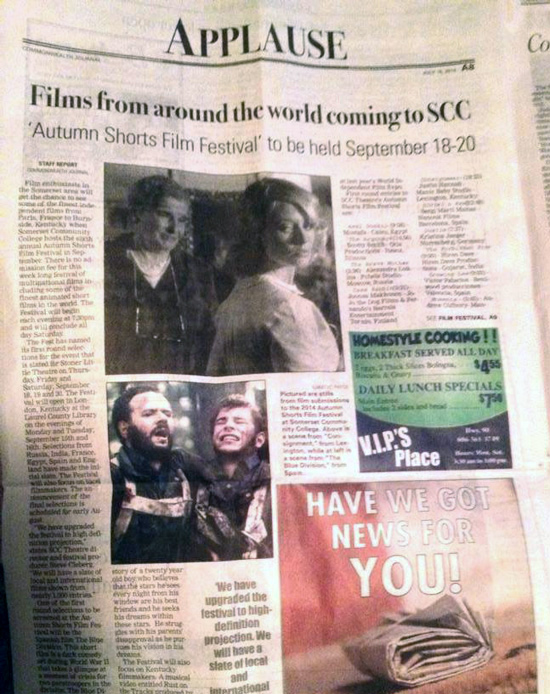 The Commonwealth Journal features Consignment movie by Justin Hannah in new article on the 2014 Autumn Shorts Film Festival